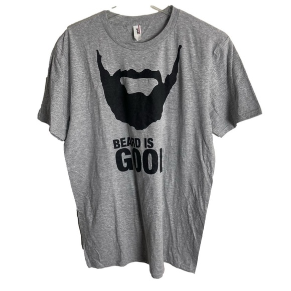 Men’s Anvil Beard Is Good Grey T-Shirt Size Large US! - Picture 2 of 6